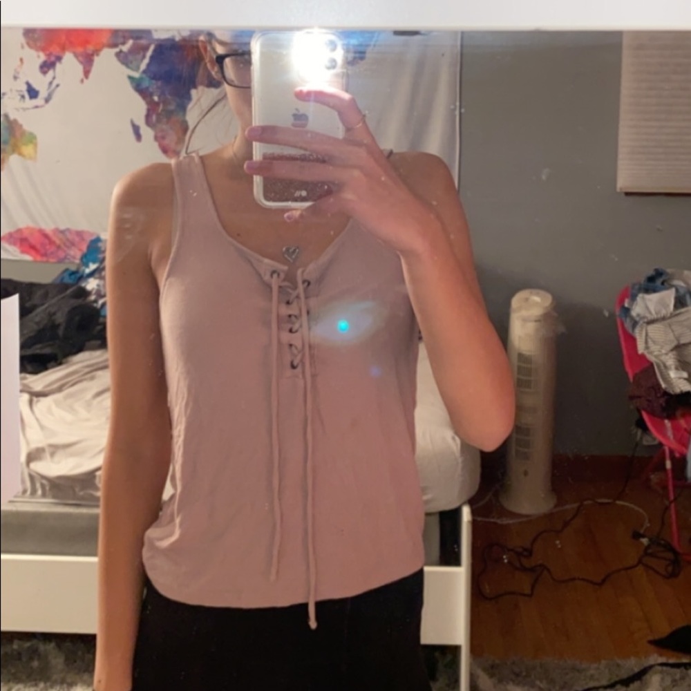 american eagle lace up tank